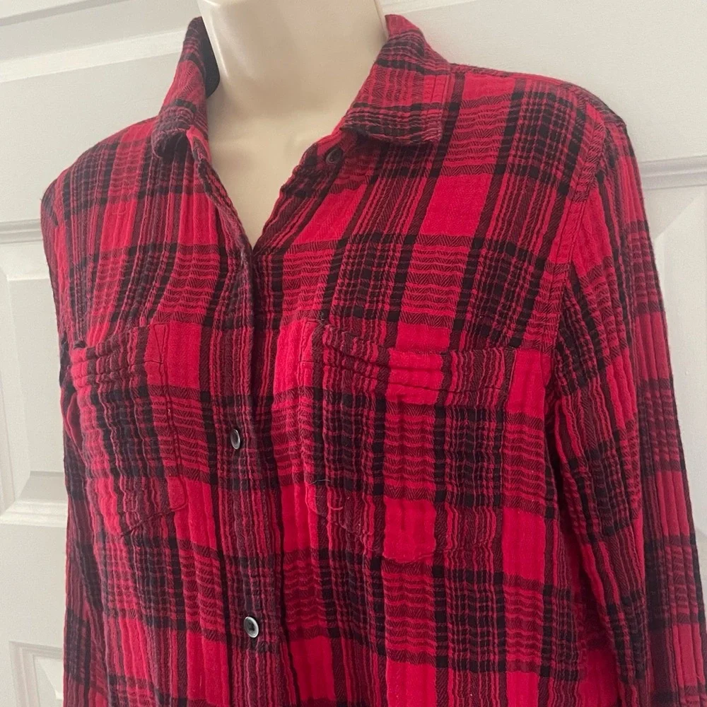 Madewell Red Plaid Button-Up Shirt - S